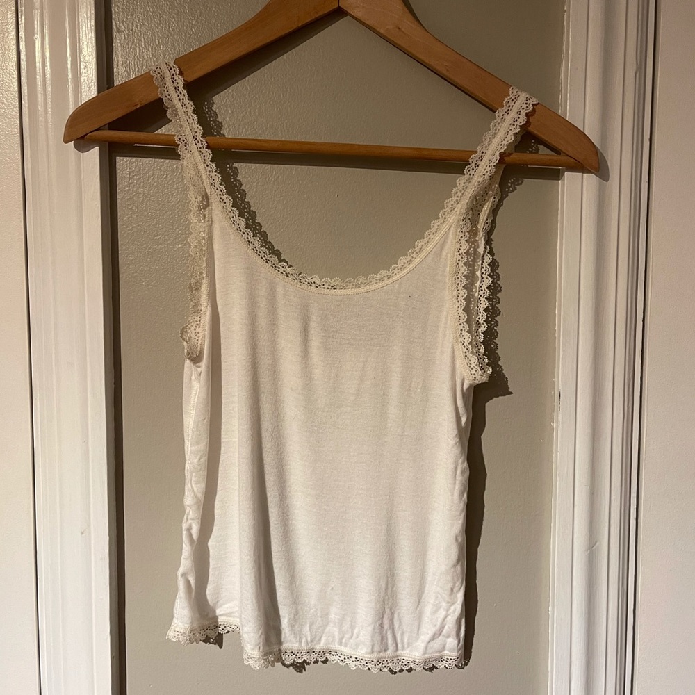 Babydoll white lace tank!
